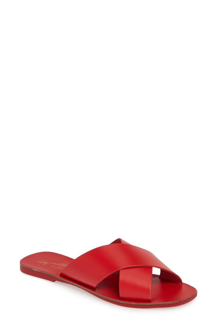 Women's Seychelles Total Relaxation Slide Sandal M - Red