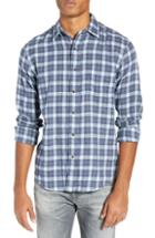 Men's Faherty Brushed Alpine Regular Fit Flannel Shirt - Blue
