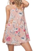 Women's Rip Curl Wildflower Floral Strappy Slipdress - Pink
