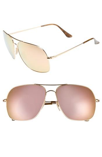 Women's Ray-ban 61mm Mirrored Lens Polarized Aviator Sunglasses -