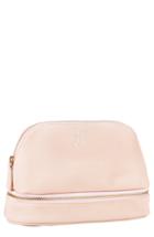 Cathy's Concepts Monogram Faux Leather Cosmetics Case, Size - Blush Pink B