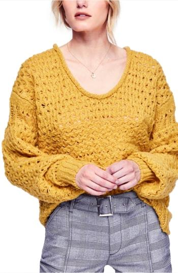 Women's Free People Crashing Waves Pullover - Yellow