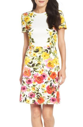 Women's Maggy London Print Sheath Dress - Yellow