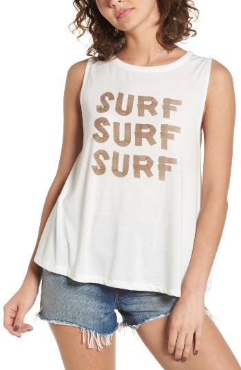 Women's Roxy Surf Graphic Muscle Tank - White
