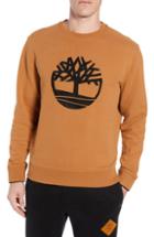 Men's Timberland Elevated Logo Crewneck Sweatshirt, Size - Brown