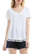 Women's Two By Vince Camuto Tassel Trim Cotton Tee