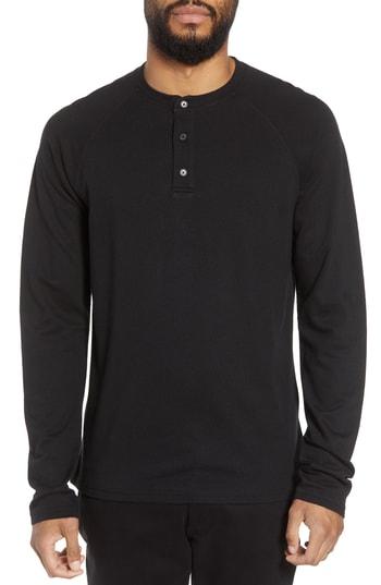 Men's Vince Long Sleeve Raglan Henley - Black