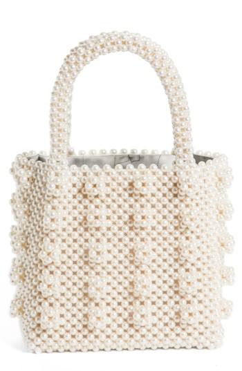 Shrimps Antonia Small Imitation Pearl Beaded Handbag -
