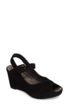 Women's Johnston & Murphy Tara Platform Wedge Sandal .5 M - Black