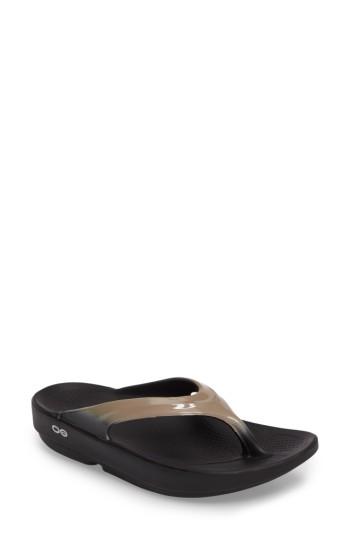 Women's Oofos Oolala Flip Flop M - Brown