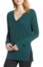 Women's Trouve Side Slit Sweater, Size - Green