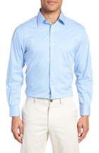 Men's Nordstrom Men's Shop Traditional Fit Stretch Check Dress Shirt 34/35 - Blue