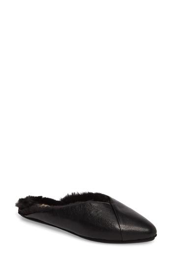 Women's Yosi Samra Valentina Faux Fur Mule M - Black