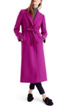 Petite Women's J.crew Tie-waist Double Serge Wool Topcoat P - Purple