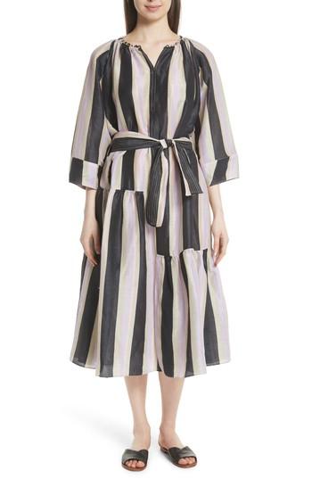 Women's Apiece Apart Stella Linen & Silk Dress - Purple