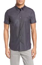 Men's Ted Baker London Dotdots Trim Fit Dot Short Sleeve Sport Shirt (m) - Black
