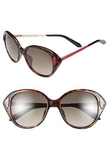 Dior 54mm Retro Sunglasses Havana/ Matte Red
