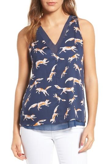 Women's Cooper & Ella Harper Double V Tank, Size - Blue