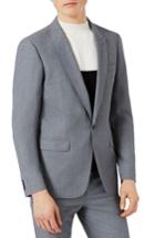 Men's Topman Skinny Fit Crosshatch Suit Jacket 32 - Blue