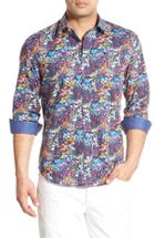 Men's Bugatchi Classic Fit Flower Print Sport Shirt