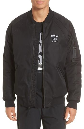 Men's Nike Jordan Sportswear City Of Flight Ma-1 Bomber Jacket - Black