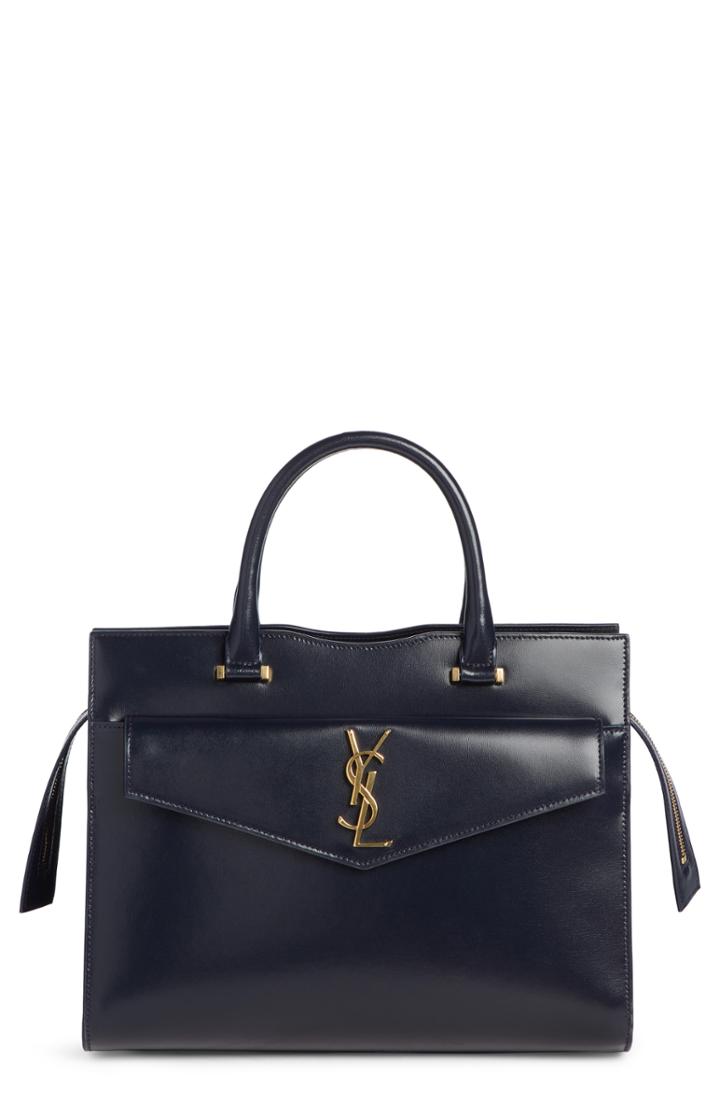 Saint Laurent Uptown Small Cabas Leather Satchel - Black