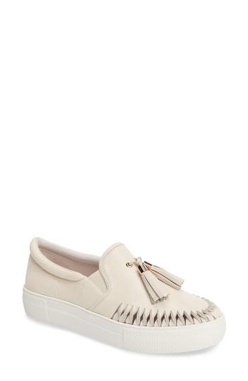 Women's Jslides Tassel Slip-on Sneaker .5 M - White