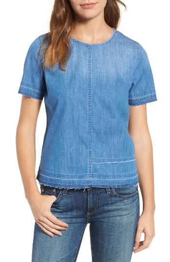 Women's Ag Tawny Raw Edge Tee - Blue