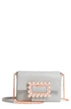 Ted Baker London Peonyy Embellished Buckle Leather Clutch - Grey