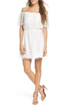 Women's Bb Dakota Zinnia Lace Ruffle Off The Shoulder Dress - White