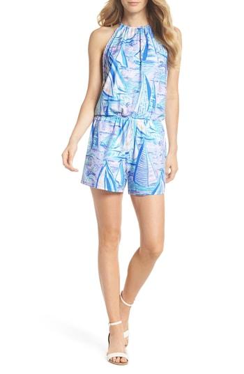Women's Lilly Pulitzer Gianni Sleeveless Romper, Size - Purple