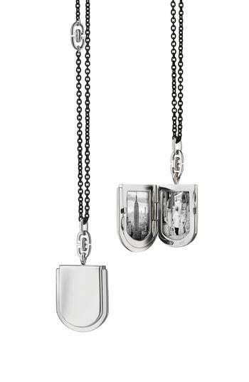 Women's Monica Rich Kosann Horseshoe Silver Locket Necklace