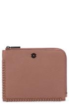 Dagne Dover Small Elle Whipstitch Leather Clutch - Pink