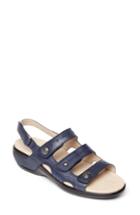 Women's Aravon Three Strap Slingback Sandal Aa - Blue