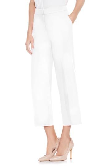 Women's Vince Camuto Texture Base Straight Leg Crop Pants - White