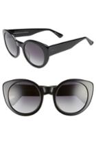 Women's Diff Luna 54mm Polarized Round Sunglasses - Black/ Grey