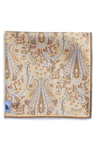 Men's Robert Talbott Paisley Silk Pocket Square