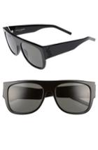 Women's Saint Laurent Sl M16 55mm Flat Top Sunglasses - Black
