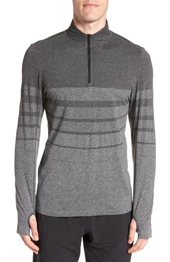 Men's Zella Zeolite Seamless Quarter Zip Pillover - Grey