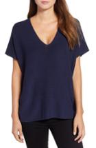 Women's Anne Klein Relaxed Fit Short Sleeve Sweater - Blue