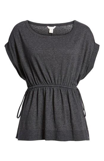 Women's Caslon Tie Waist Peplum Tee, Size - Grey