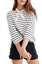 Women's Madewell Stripe Boat Neck Top, Size - White