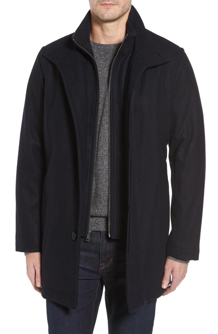 Men's Cole Haan Melton Wool Blend Coat