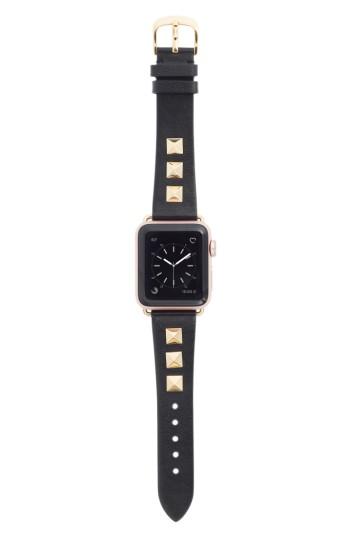 Women's Bezels And Bytes Studded Leather Apple Watch Strap, 38mm