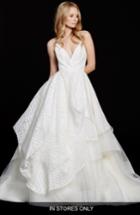 Women's Hayley Paige Bahati Beaded Bodice Draped Organza & Tulle Ballgown