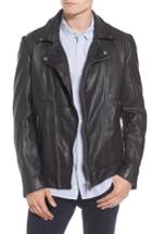 Men's Scotch & Soda Classic Leather Jacket, Size - Black