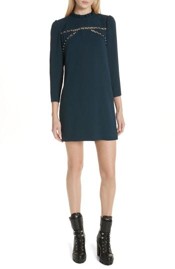 Women's Sandro Hugo Beaded Minidress Us / 34 Fr - Blue