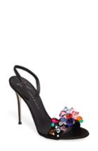 Women's Giuseppe Zanotti Mistico Crystal Embellished Slingback Sandal .5 M - Black