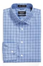 Men's Nordstrom Men's Shop Smartcare(tm) Classic Fit Plaid Dress Shirt .5 32 - Blue