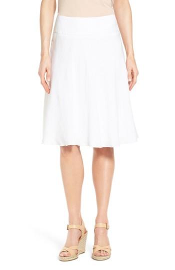 Petite Women's Nic+zoe Summer Fling Linen Blend Skirt P - White